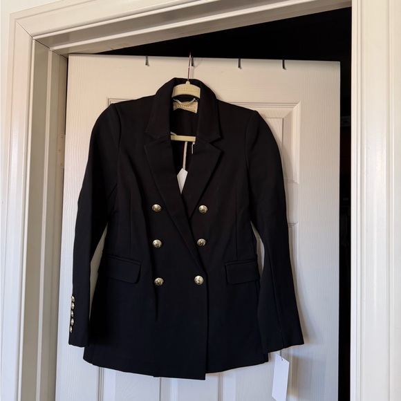 Classic Six Jackets & Blazers - CLASSIC SIX KATHARINE DOUBLE-BREASTED BLAZER IN BLACK